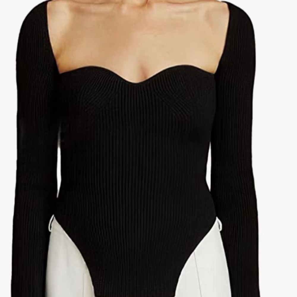 Women’s square neck ribbed Knit sweater